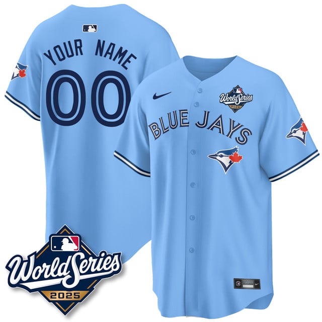 Custom Toronto Blue Jays 2025 World Series Jersey - All Stitched Light Blue