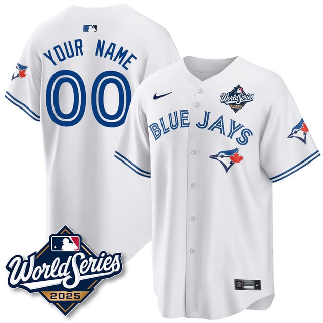 Custom Toronto Blue Jays 2025 World Series Jersey - All Stitched White