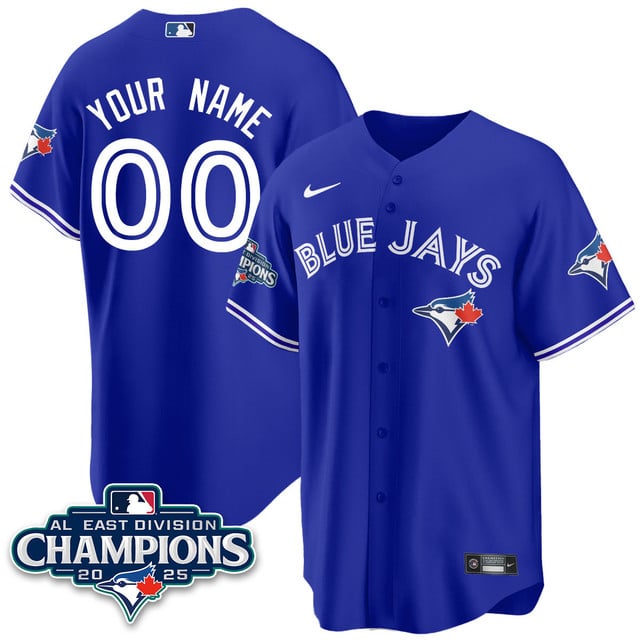 Custom Toronto Blue Jays AL East Division Champions Jersey - All Stitched Rush Blue