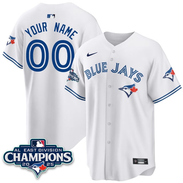Custom Toronto Blue Jays AL East Division Champions Jersey - All Stitched White