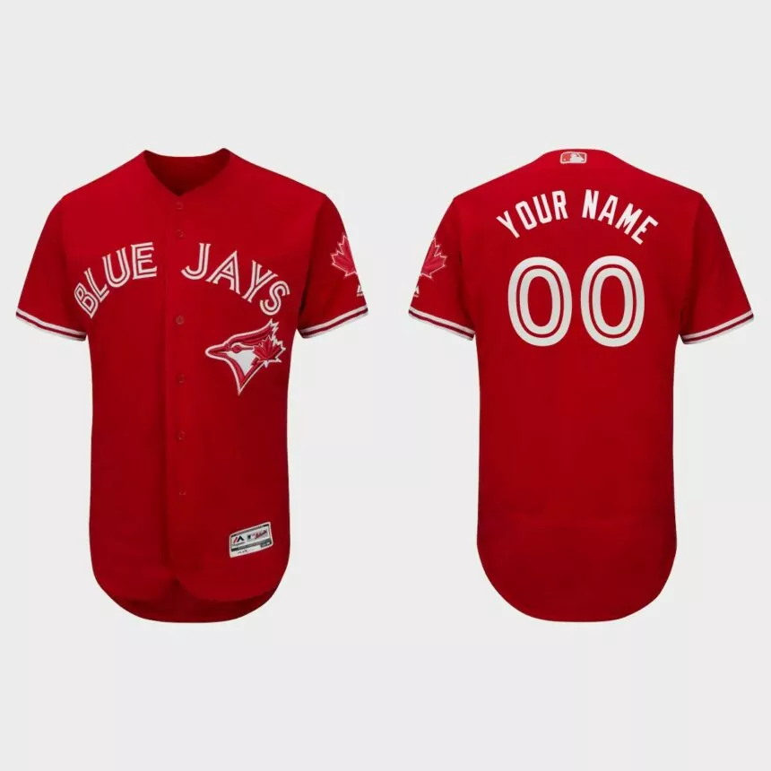 Custom Toronto Blue Jays Canada Day Flex Base Jersey – Scarlet