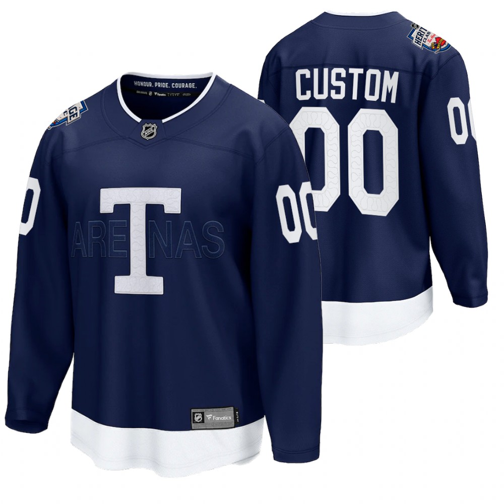 Custom Toronto Maple Leafs 2022 Heritage Classic Navy Jersey