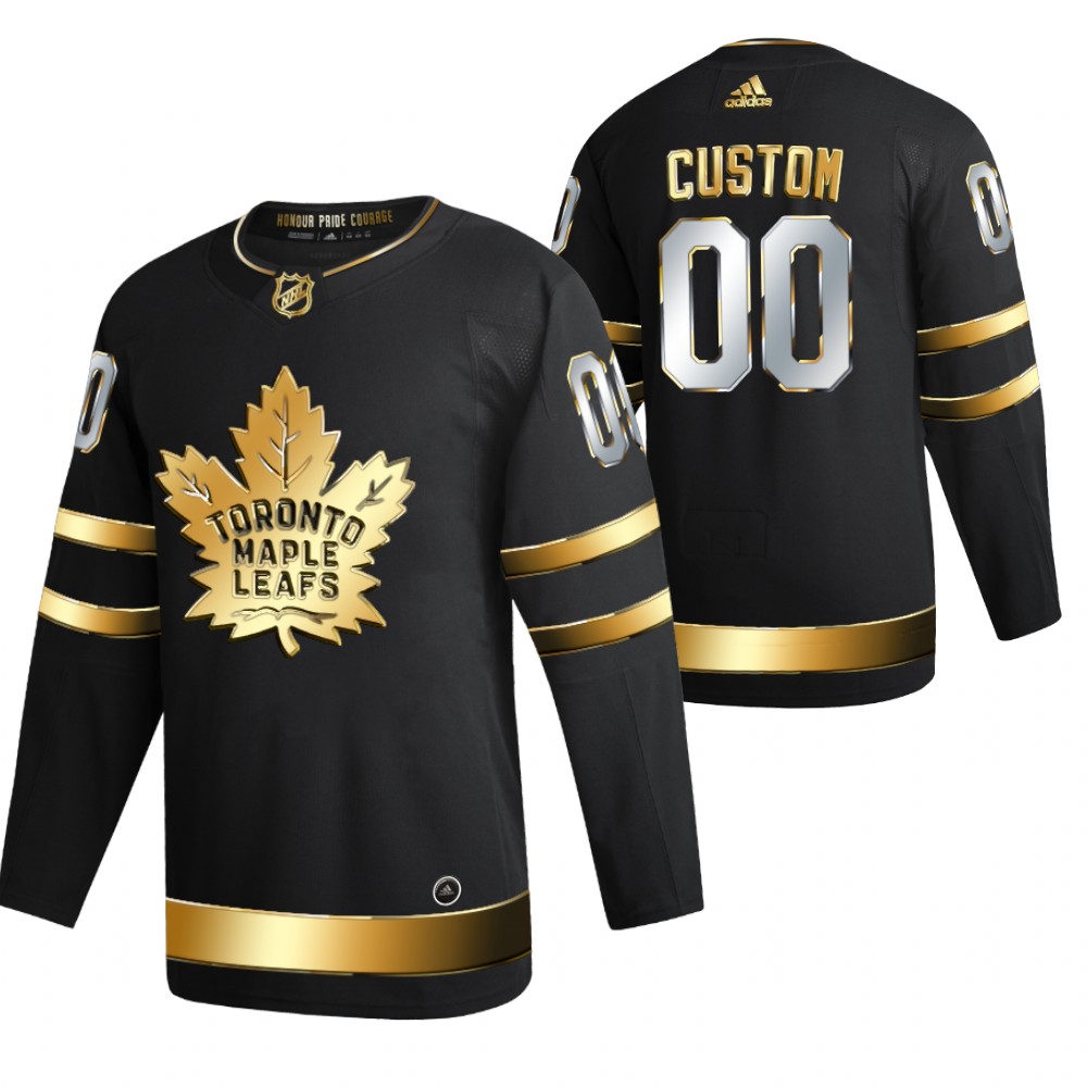 Custom Toronto Maple Leafs Black 2021 Golden Edition Jersey Limited Authentic