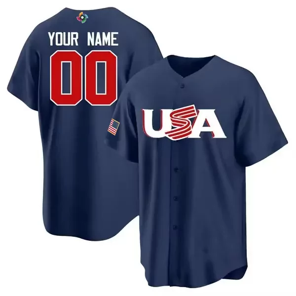 Custom USA 2023 World Baseball Classic Replica Jersey – Navy Blue