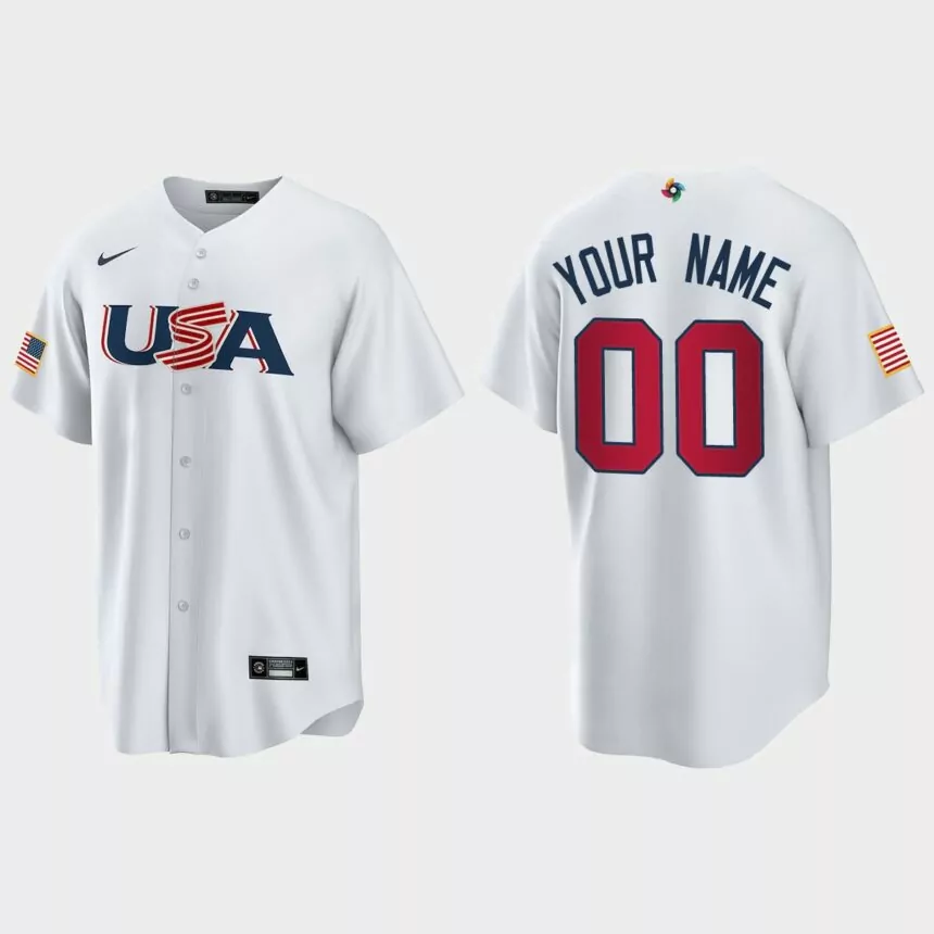 Custom USA 2023 World Baseball Classic Replica Jersey – White