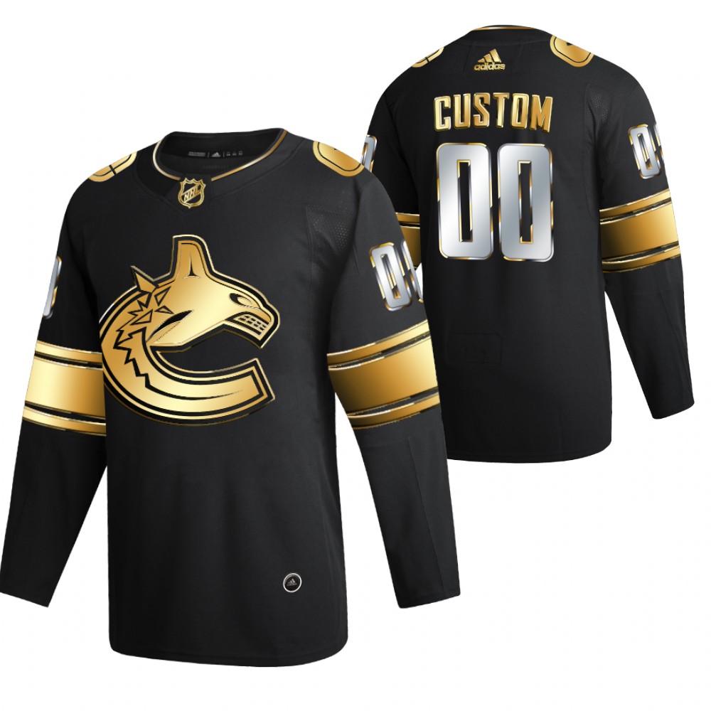 Custom Vancouver Canucks Black 2021 Golden Edition Jersey Limited Authentic
