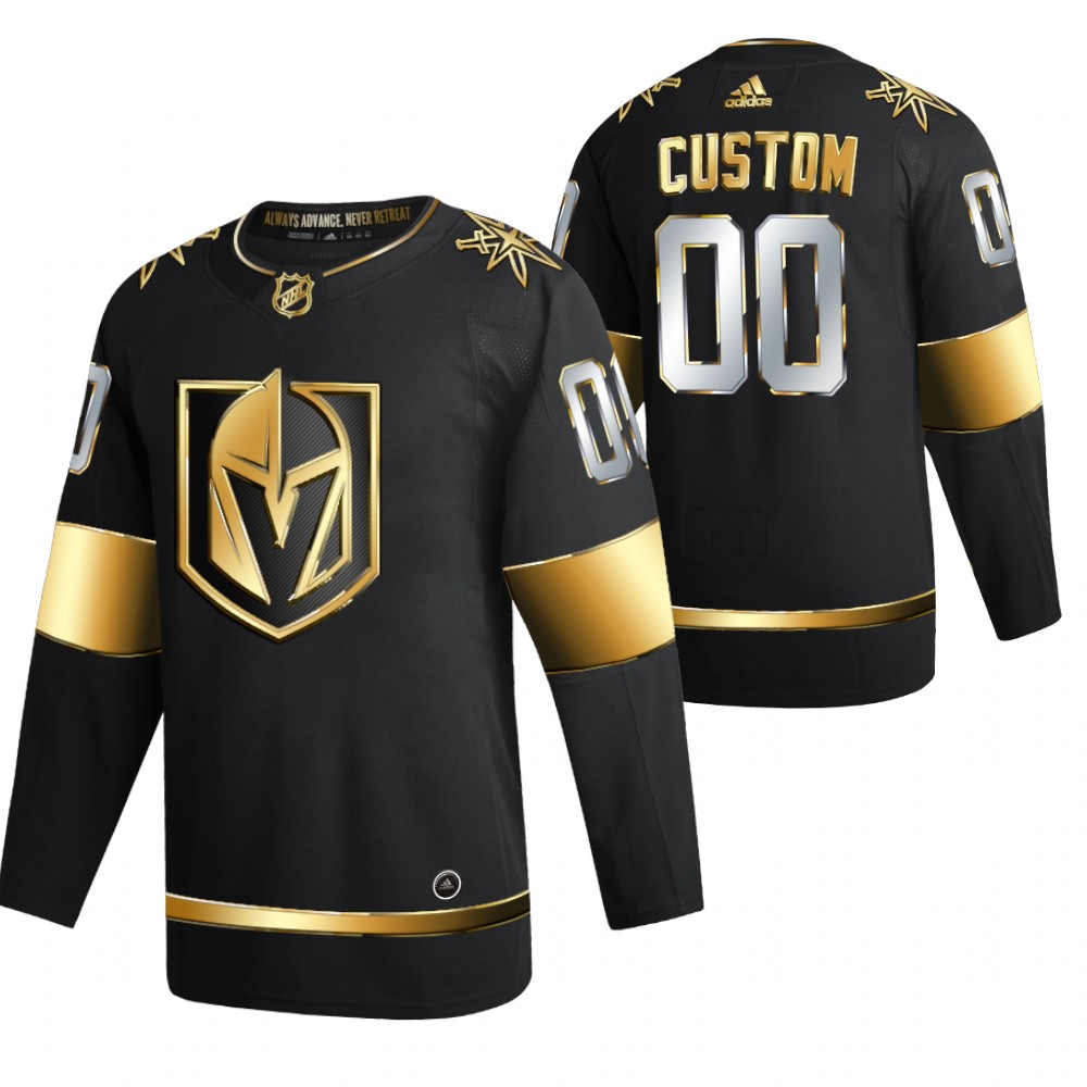 Custom Vegas Golden Knights Black 2021 Golden Edition Jersey Limited Authentic