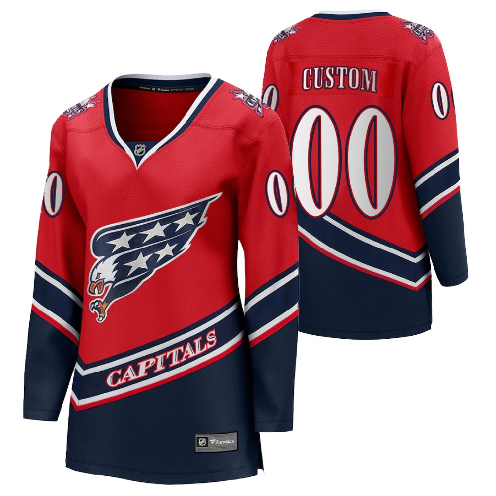 Custom Washington Capitals 2021 Reverse Retro Red Women Jersey Special Edition