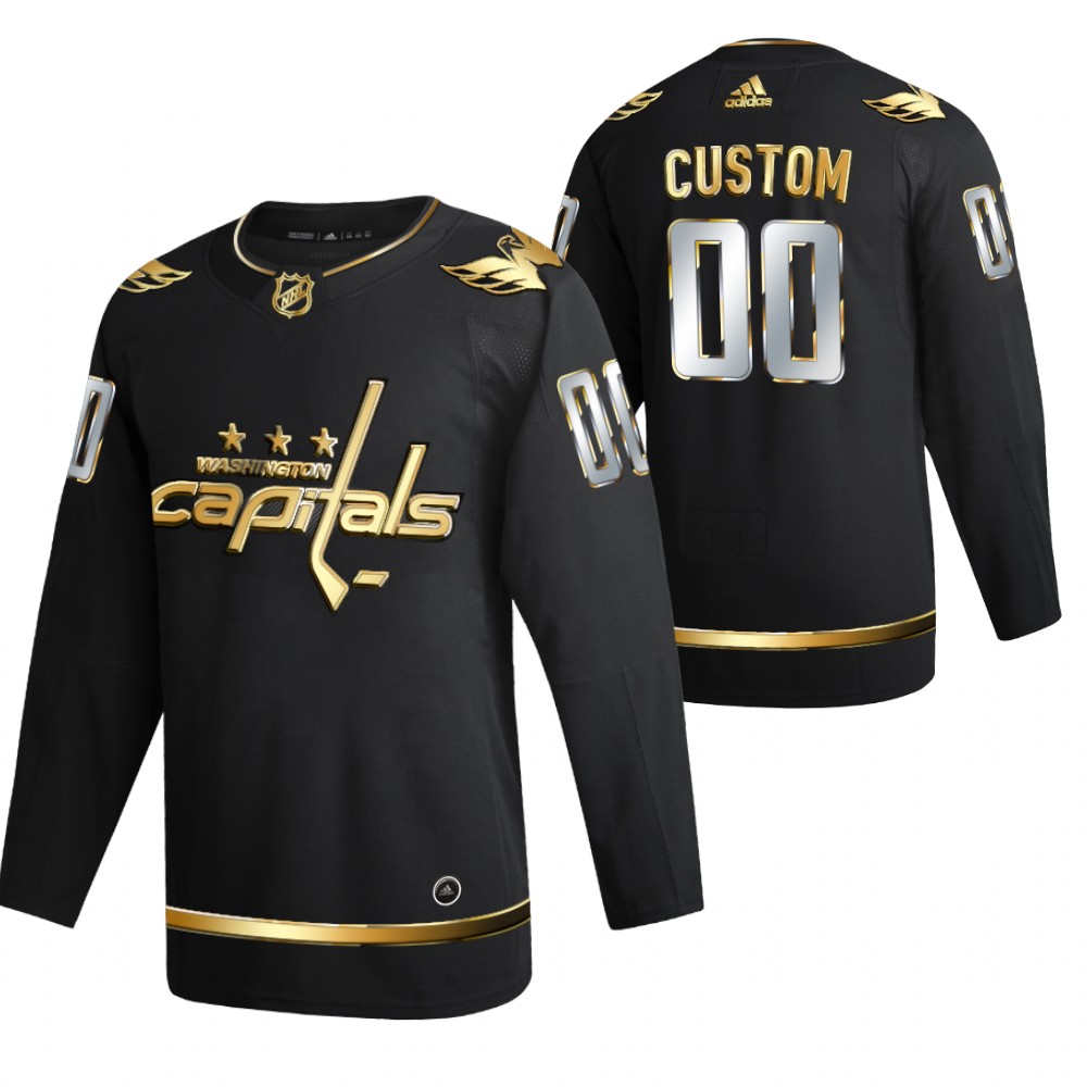 Custom Washington Capitals Black 2021 Golden Edition Jersey Limited Authentic
