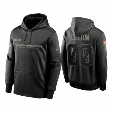 Custom Washington Football Team #00 Black 2020 Salute to Service Sideline Performance Pullover Hoodie