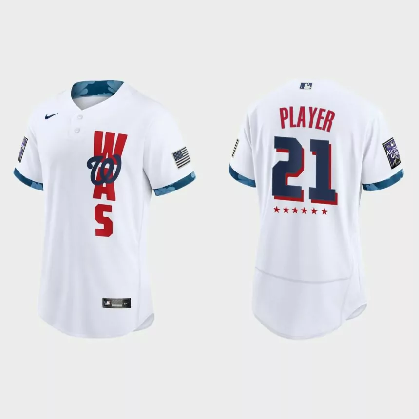 Custom Washington Nationals 2021 MLB All-Star Game Authentic Jersey – White