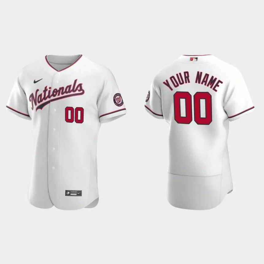 Custom Washington Nationals Authentic Alternate Jersey – White