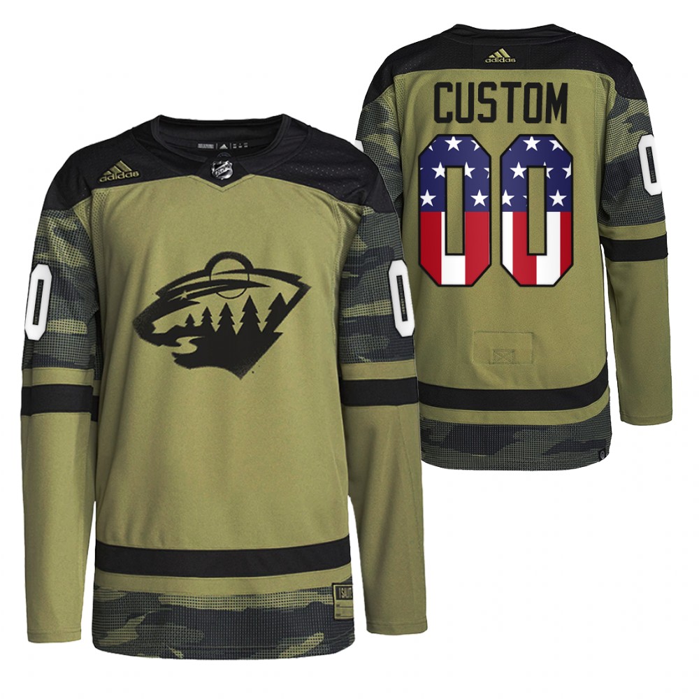 Custom Wild Military Appreciation Night Jersey Camo Practice