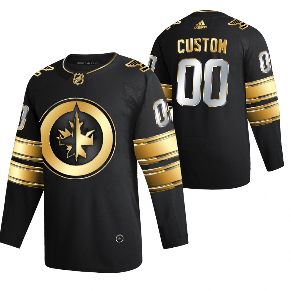 Custom Winnipeg Jets Black 2021 Golden Edition Jersey Limited Authentic