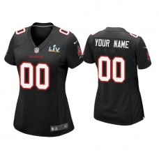 Custom Women's 2021 Tampa Bay Buccaneers #00 Black Super Bowl LIV Black Game Fashion Jersey