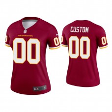 Custom Women's 2021 Washington Football Team #00 Burgundy Jersey