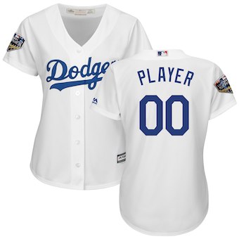 Custom Women's Los Angeles Dodgers White 2018 World Series Jersey