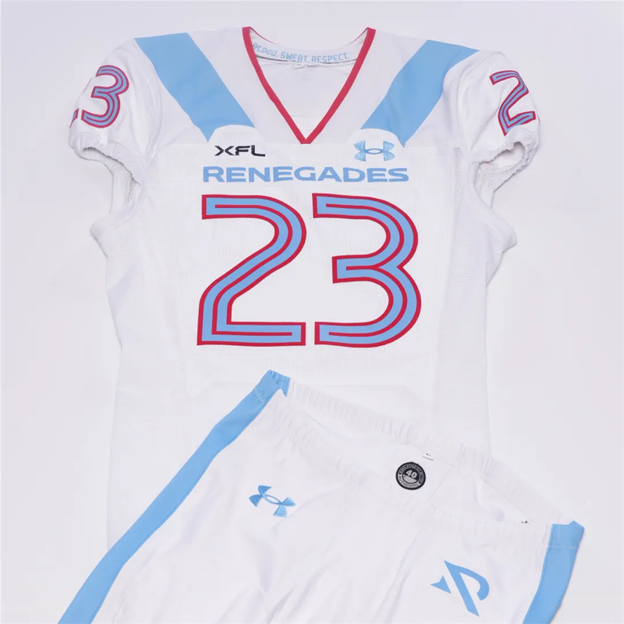 Custom XFL Arlington Rengades Stitched Away white football jersey