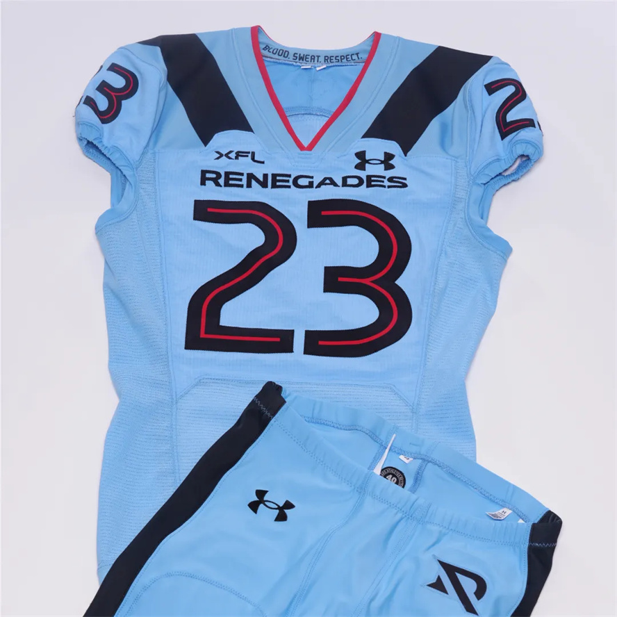 Custom XFL Arlington Rengades Stitched blue home football jersey