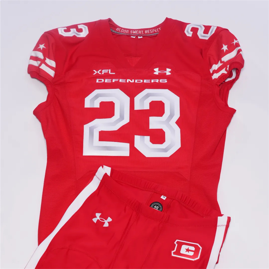 Custom XFL DC Defenders Red Home football Jersey