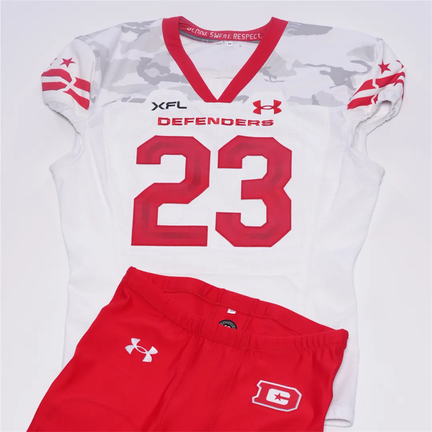 Custom XFL DC Defenders White Away football Jersey