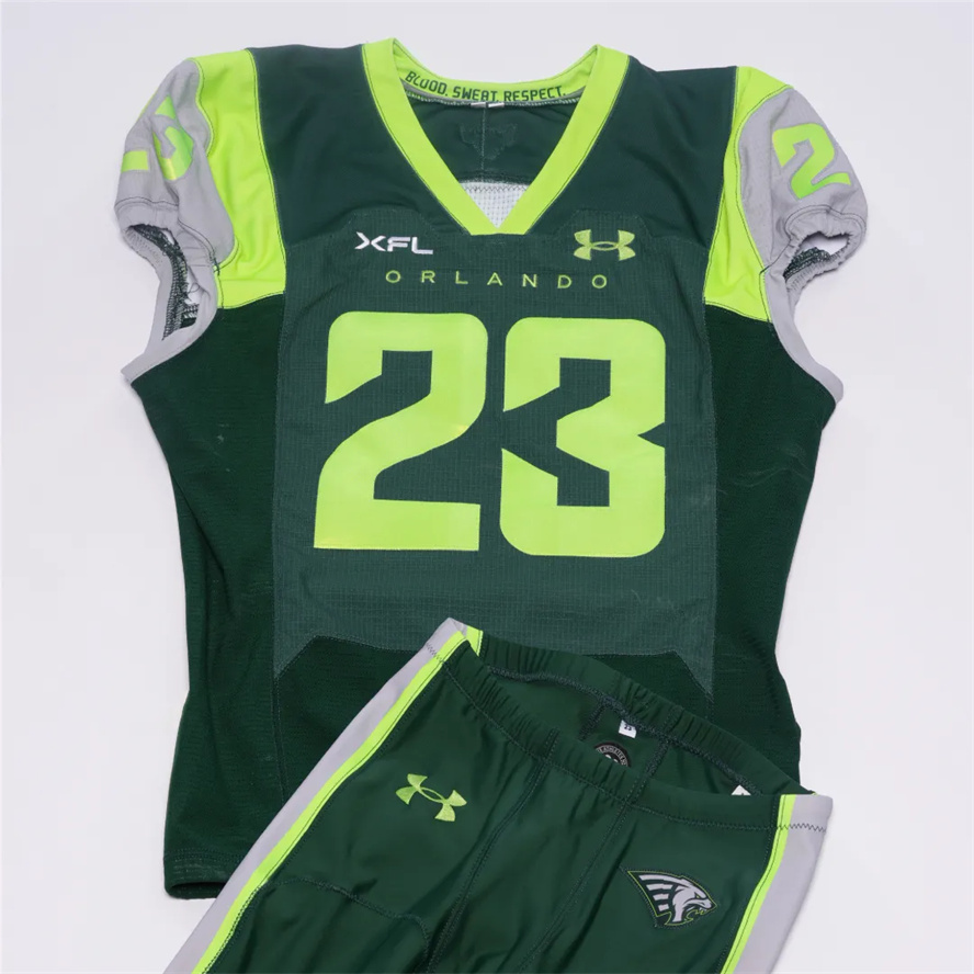 Custom XFL Orlando Guardians Dark Green Home Stitched Football Jersey
