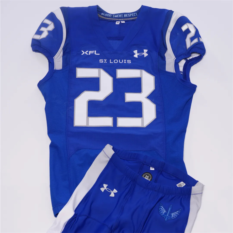 Custom XFL St. Louis BattleHawks Blue stitched Home football Jersey