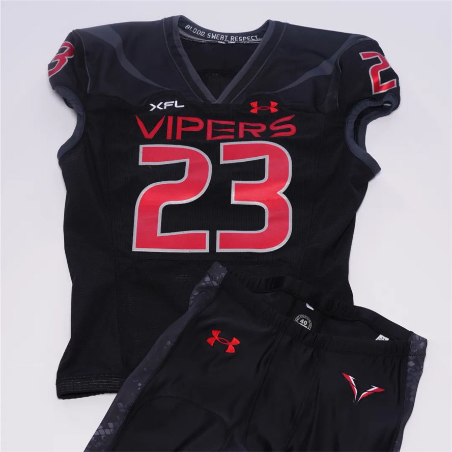 Custom XFL Vegas Vipers Black stitched Home football Jersey