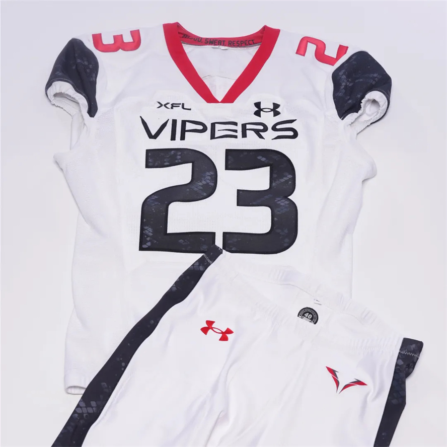 Custom XFL Vegas Vipers White stitched Away football Jersey