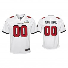 Custom Youth 2021 Tampa Bay Buccaneers #00 White Super Bowl LIV White Game Jersey