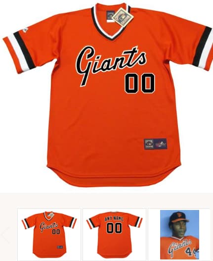 Customized   SAN FRANCISCO GIANTS 1980's Majestic Throwback Jersey