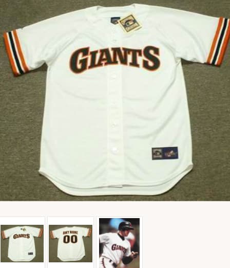 Customized   SAN FRANCISCO GIANTS 1990's Majestic Throwback Home Jersey