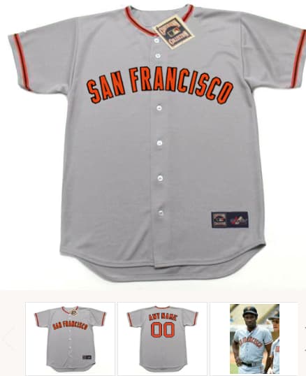 Customized  SAN FRANCISCO GIANTS 1970's Majestic Throwback Away Jersey