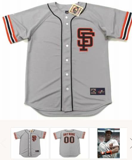 Customized  SAN FRANCISCO GIANTS 1980's Away Majestic Throwback Jersey