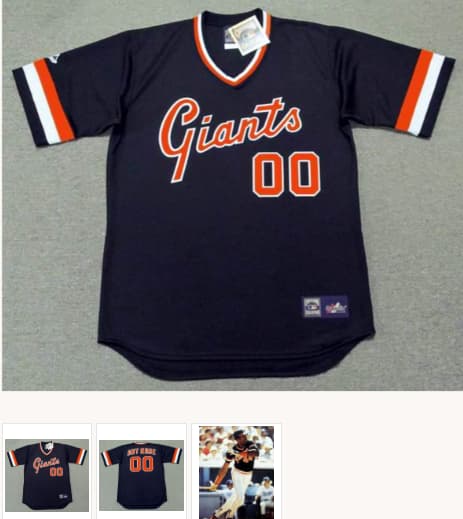 Customized  SAN FRANCISCO GIANTS 1980's Majestic Throwback Away Jersey