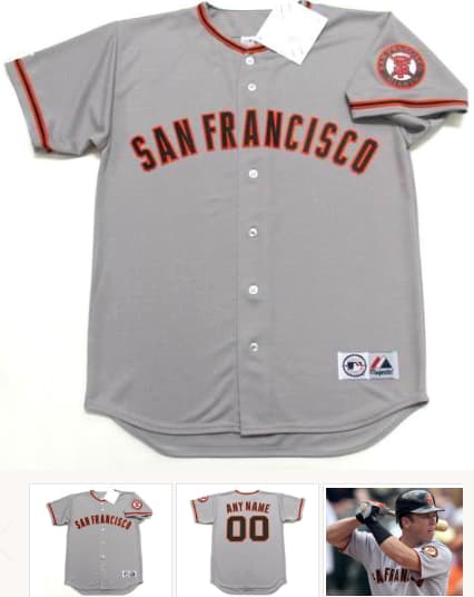 Customized  SAN FRANCISCO GIANTS 2000's Majestic Throwback Away Jersey