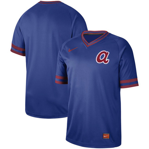 Customized Braves Blank Blue Throwback Jersey