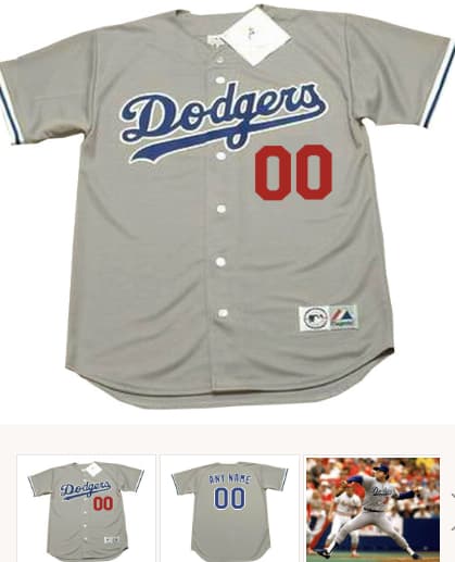 Customized LOS ANGELES DODGERS 1980's Away Majestic Throwback Jersey