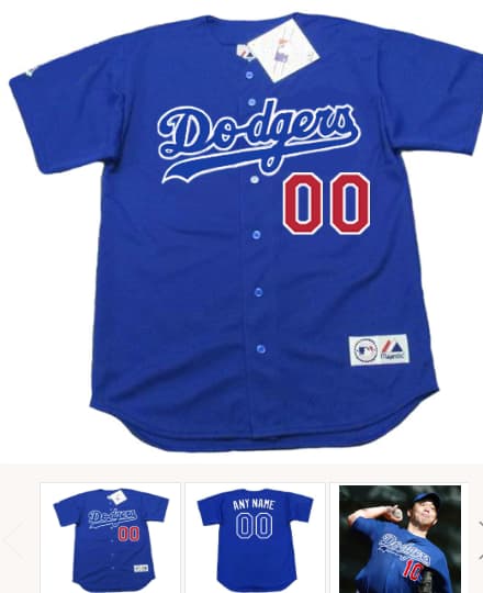 Customized LOS ANGELES DODGERS 2003 Majestic Throwback Jersey