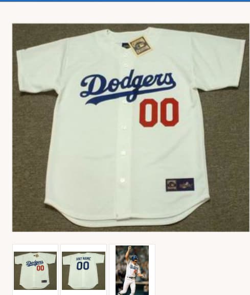 Customized LOS ANGELES DODGERS Majestic Cooperstown Throwback Jersey