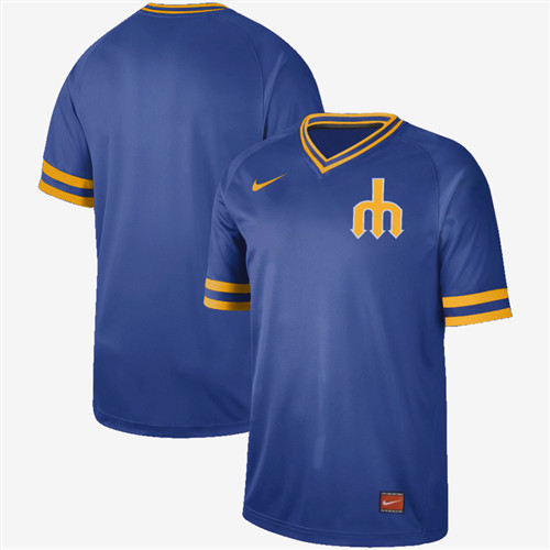 Customized Mariners Blue Throwback Jersey