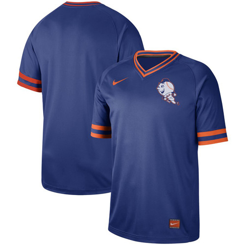 Customized Mets Blue Throwback Jersey
