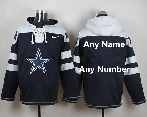 Customized Nike Cowboys Navy Blue Player Pullover NFL Hoodie 