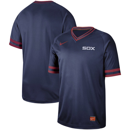 Customized White Sox Navy Throwback Jersey