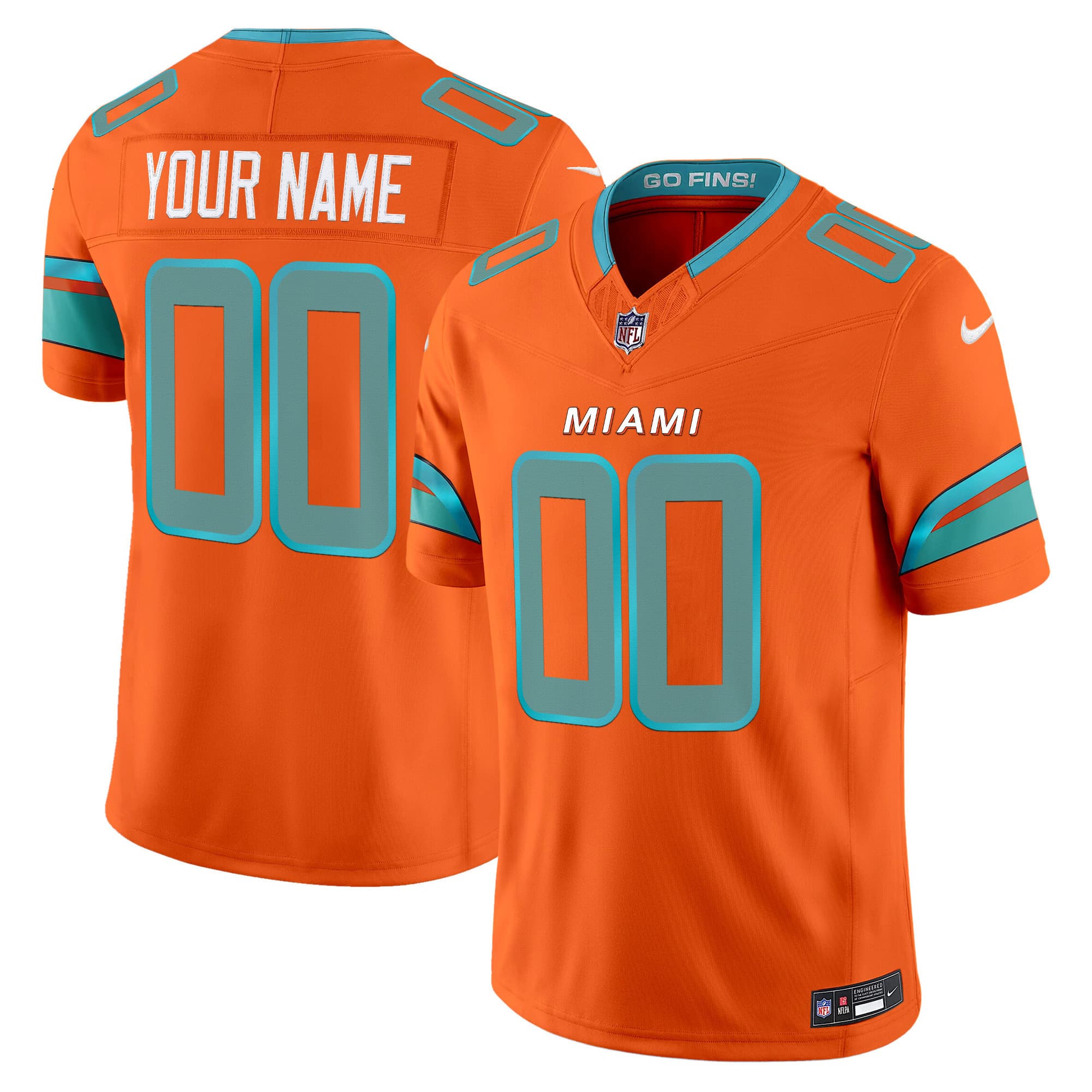 Cutom Men’s Miami Dolphins 2025 “Rivalries” Vapor Limited Jersey – All Stitched  Orange