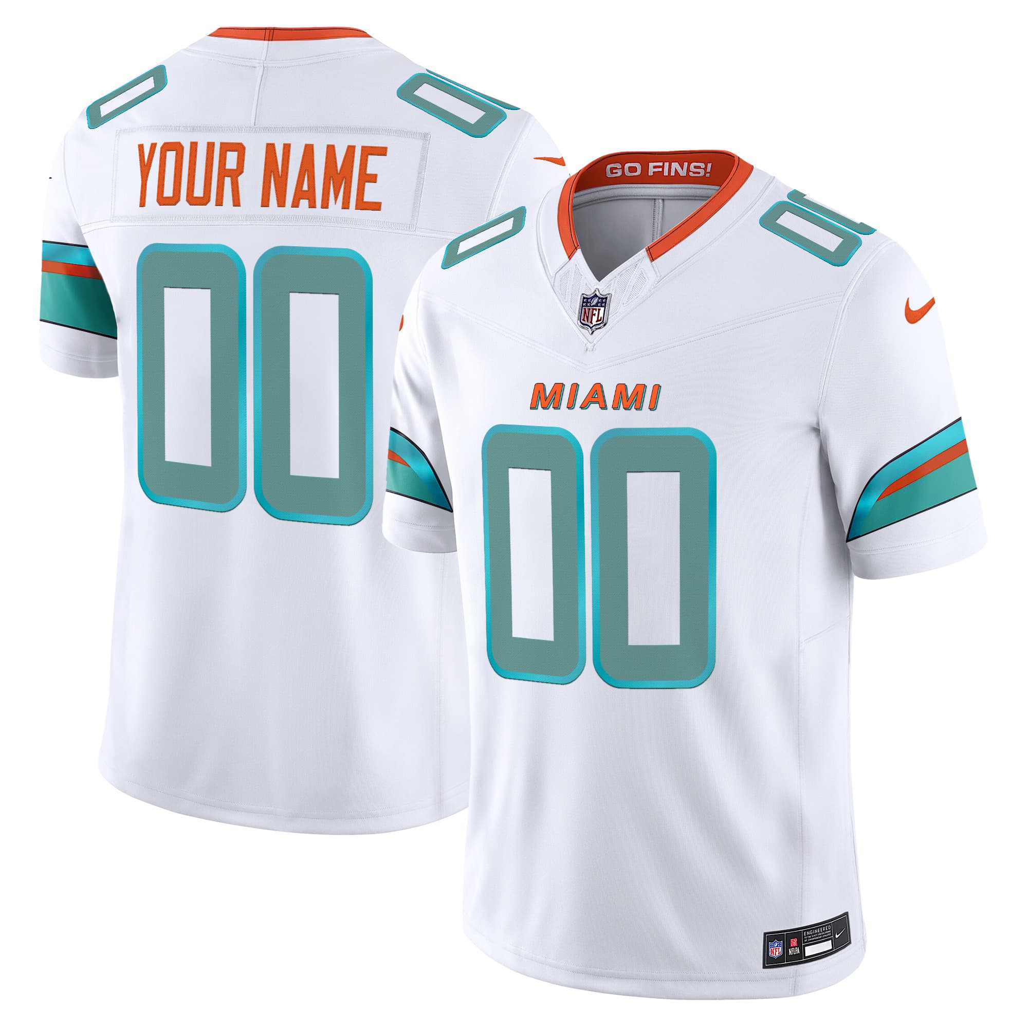 Cutom Men’s Miami Dolphins 2025 “Rivalries” Vapor Limited Jersey – All Stitched  White