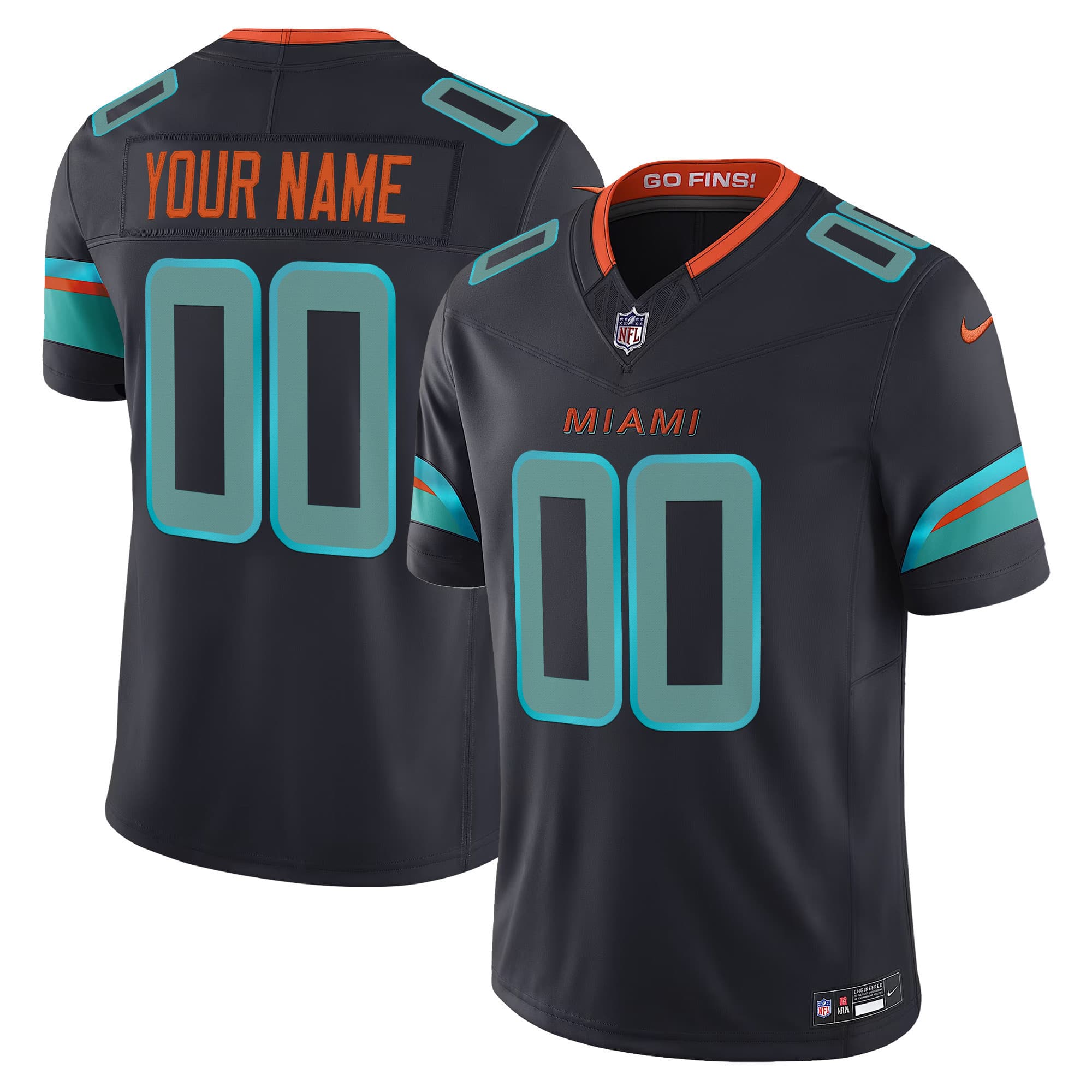 Cutom Men’s Miami Dolphins 2025 “Rivalries” Vapor Limited Jersey – All Stitched