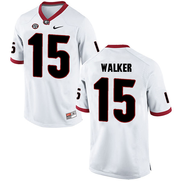 D'Andre Walker Georgia Bulldogs Men's Jersey - #15 NCAA White Limited Away