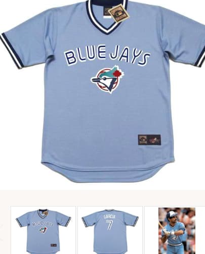 DAMASO GARCIA Toronto Blue Jays 1982 Majestic Cooperstown Away Baseball Jersey