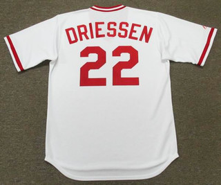 DAN DRIESSEN Cincinnati Reds 1975 Majestic Cooperstown Throwback Baseball Jersey